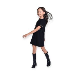 MICHAEL KORS KIDS
GIRLS BLACK GOLD STUDDED DRESS